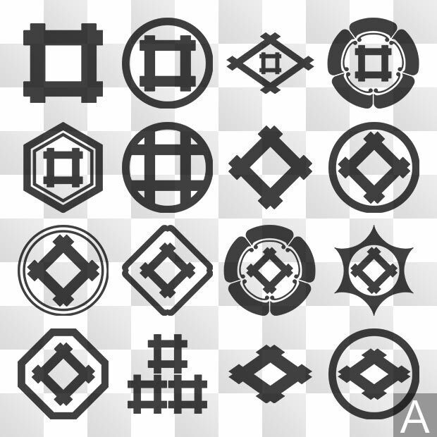 井桁紋 (いげた) 日本の実用家紋 ZIP (AI, PNG,PSD)