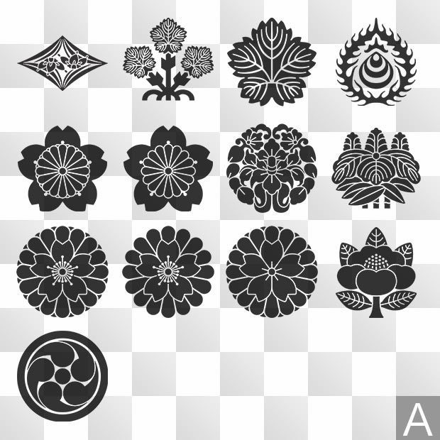 神紋 (しんもん)+寺紋 (じもん) ◎日本の実用紋 ZIP (AI, PNG, PSD)