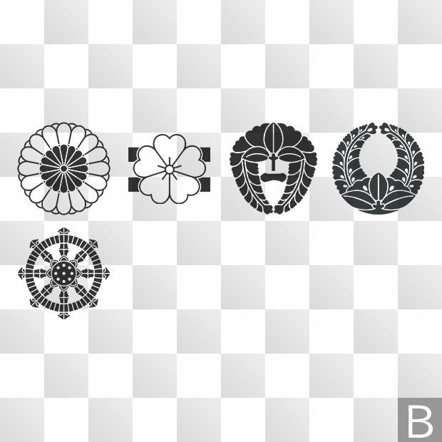 神紋 (しんもん)+寺紋 (じもん) ◎日本の実用紋 ZIP (AI, PNG, PSD)