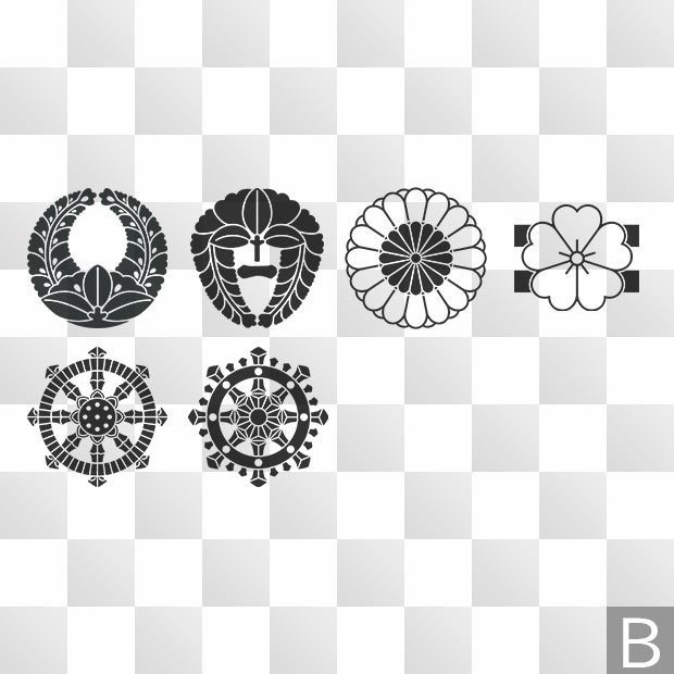 神紋 (しんもん)+寺紋 (じもん) ◎日本の実用紋 ZIP (AI, PNG, PSD)