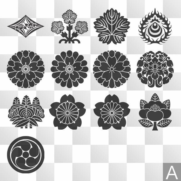 神紋 (しんもん)+寺紋 (じもん) ※日本の実用和紋 ZIP (AI, PNG, PSD)