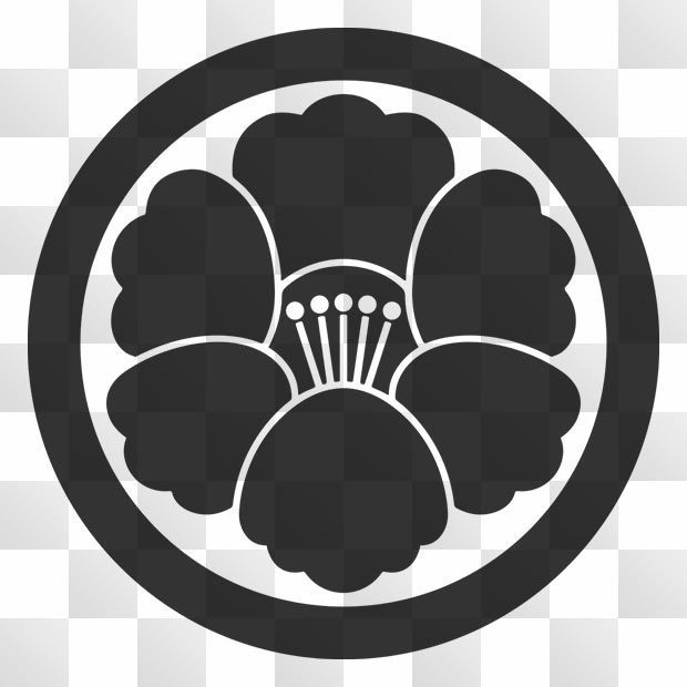 椿紋 (つばき) 日本の実用家紋 ZIP (AI, PNG, PSD)