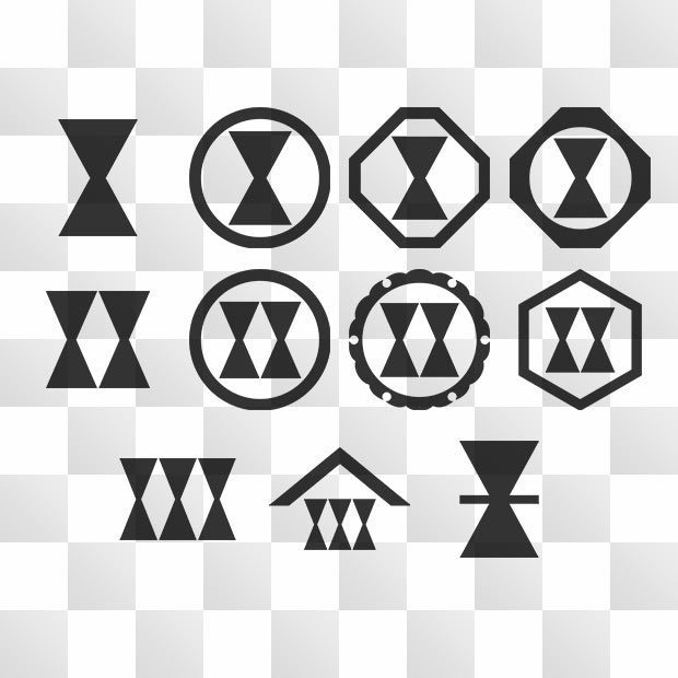 輪鼓紋 (りゅうご) 日本の実用家紋 ZIP (AI, PNG, PSD)