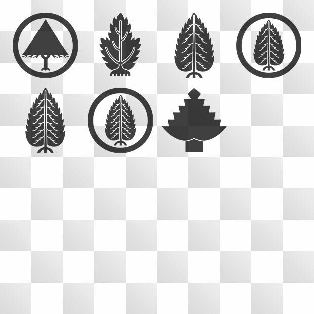 杉紋 (すぎ) 日本の実用家紋 ZIP (AI, PNG, PSD)