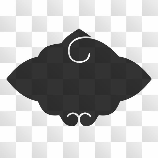 雲紋 (くも) 日本の実用家紋 ZIP (AI, PNG, PSD)