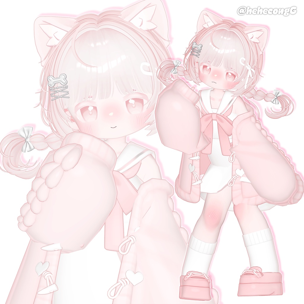 【 11アバター対応】 Chibi Girl Cutie Braid [REMAKE] 缩略图 15
