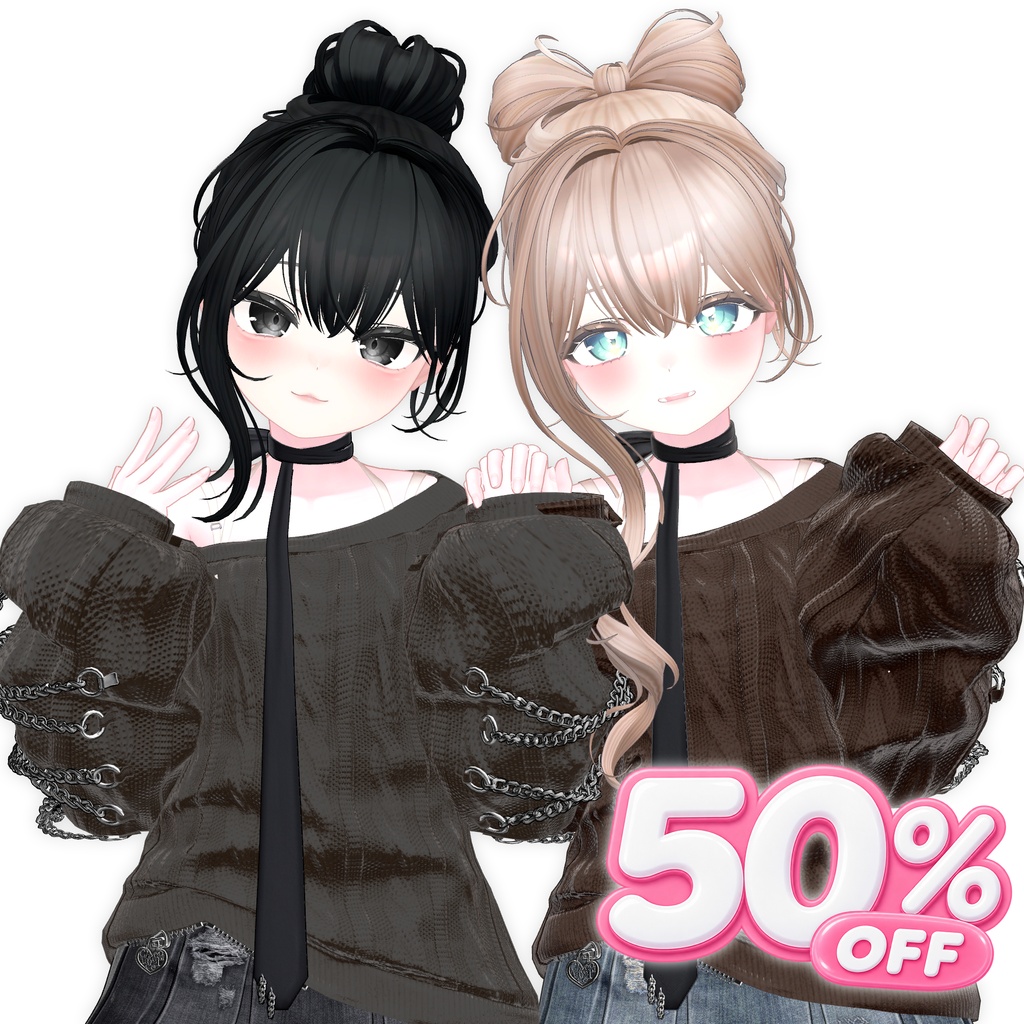 🏖️GOOD BYE SUMMER 50% SALE 【 13 アバター対応】 DereDere Ribbon Bun🎀 [UPDATE]