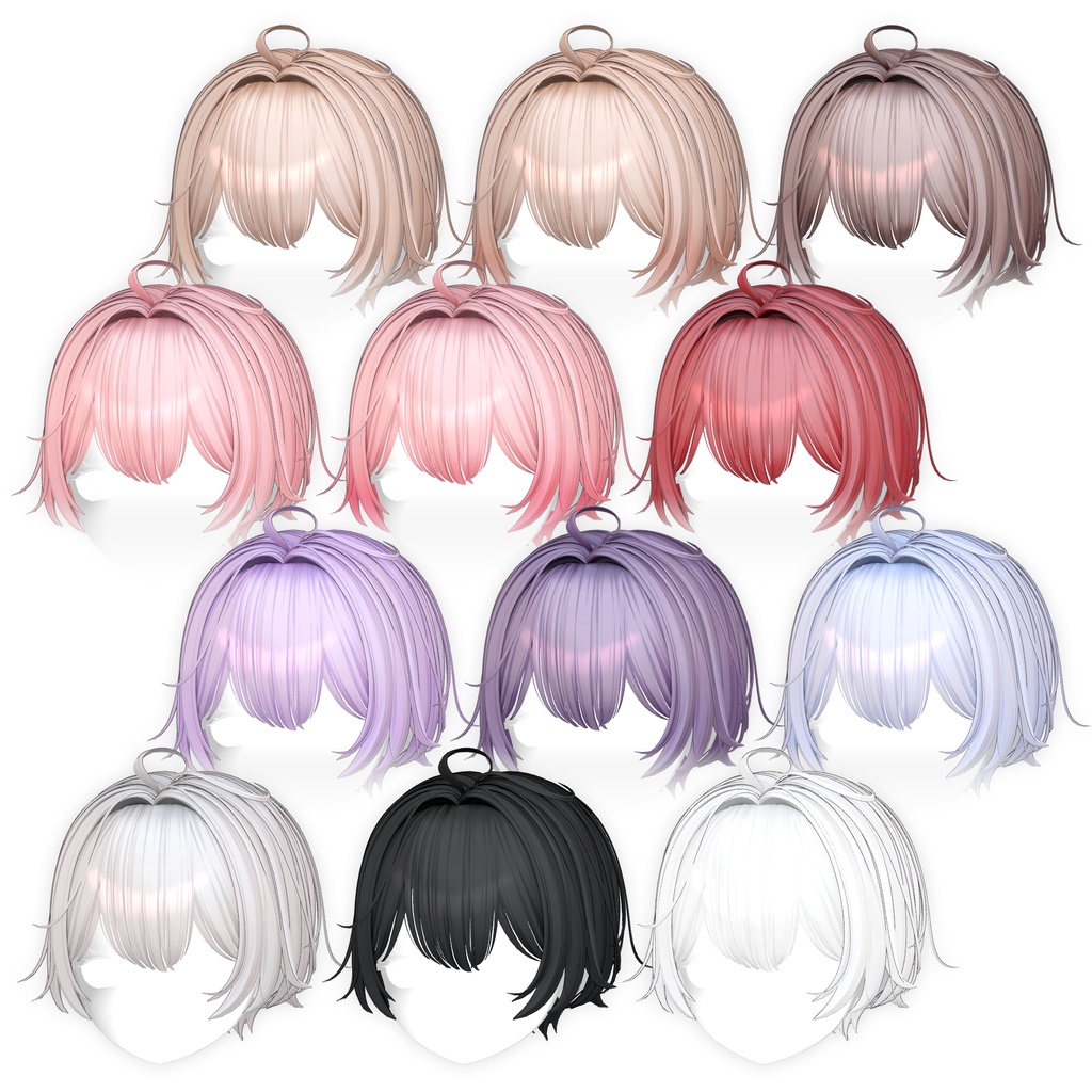 【10アバター対応】 3Style Bob Hair