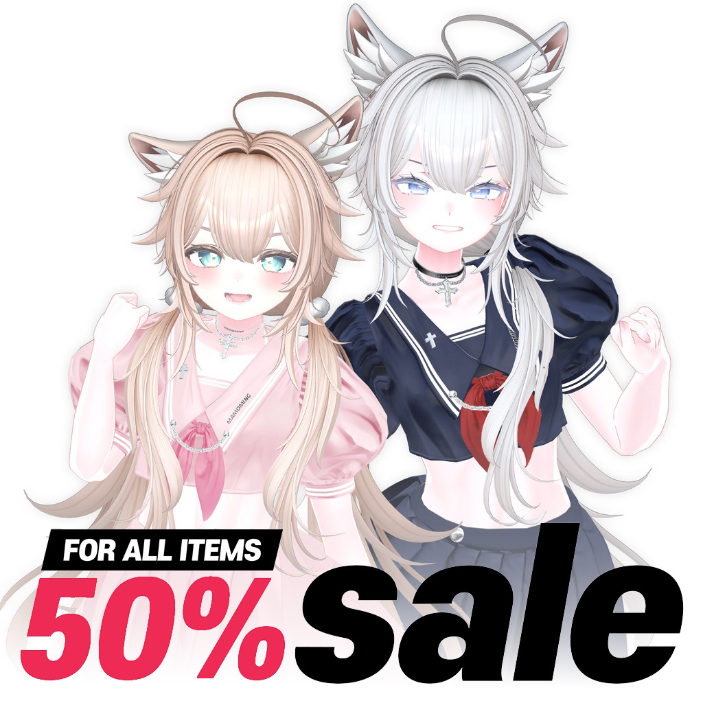 ⬪5000Follower SALE 50% OFF⬪ 【10アバター対応】 Wolffy Twintail🐺