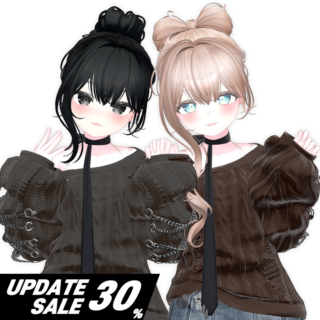 ⬪UPDATE SALE 30% OFF⬪【10 ⊳ 7 アバター対応】 DereDere Ribbon Bun🎀 [UPDATE]