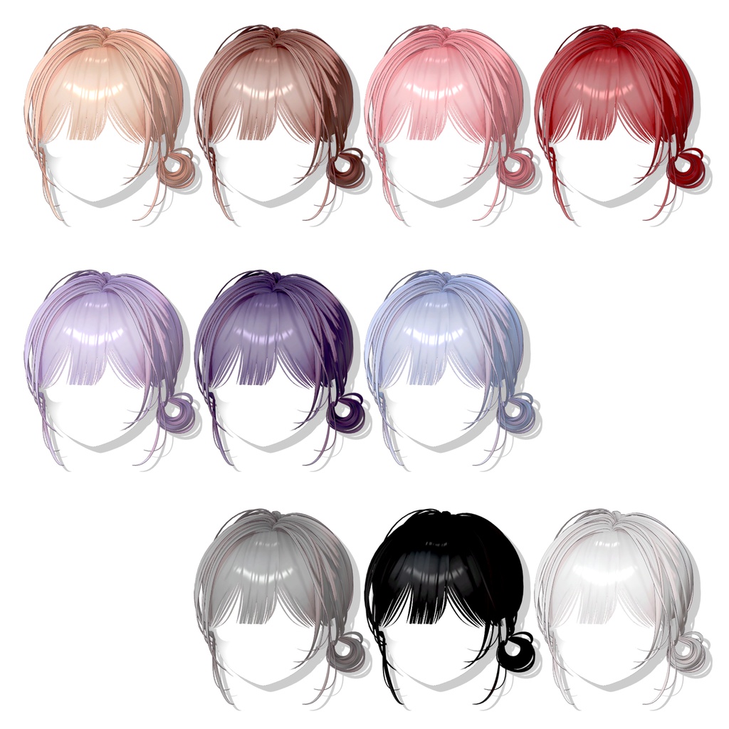 【8アバター対応】 Natural Bun Hair