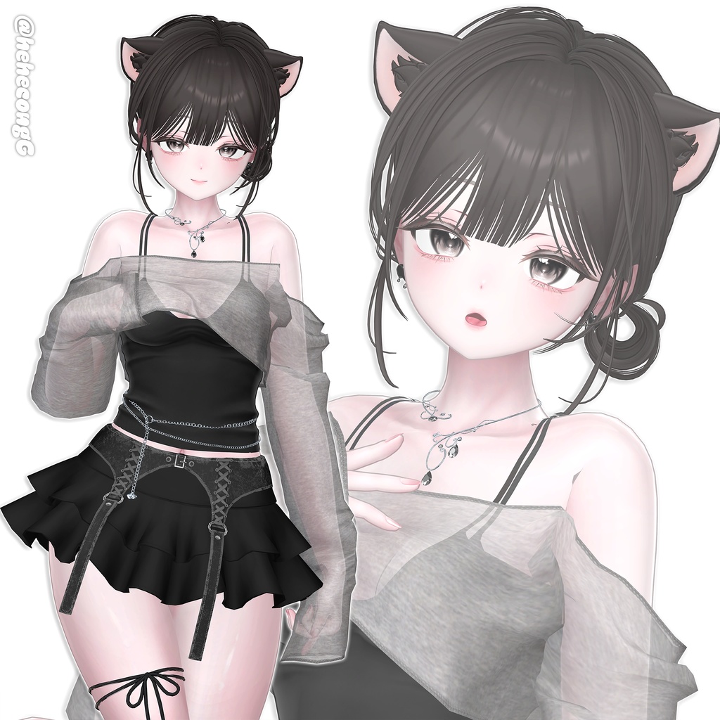 【8アバター対応】 Natural Bun Hair