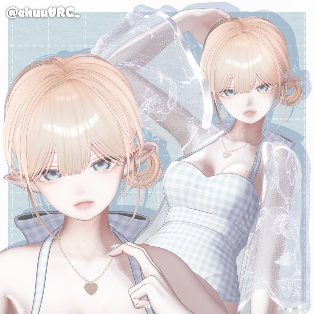 【8アバター対応】 Natural Bun Hair