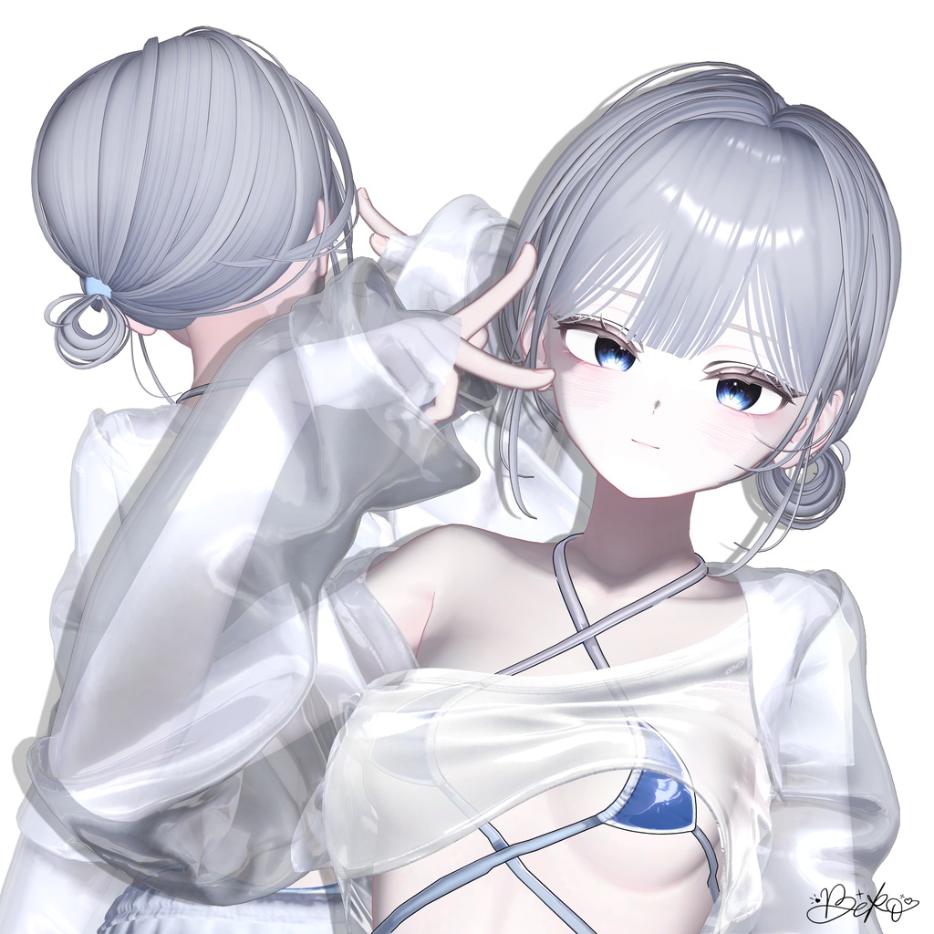 【8アバター対応】 Natural Bun Hair
