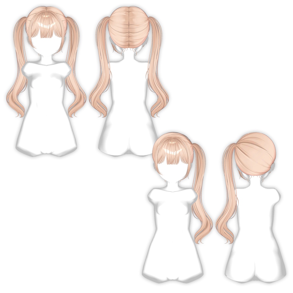 【12アバター対応】 2way Tereru Hair