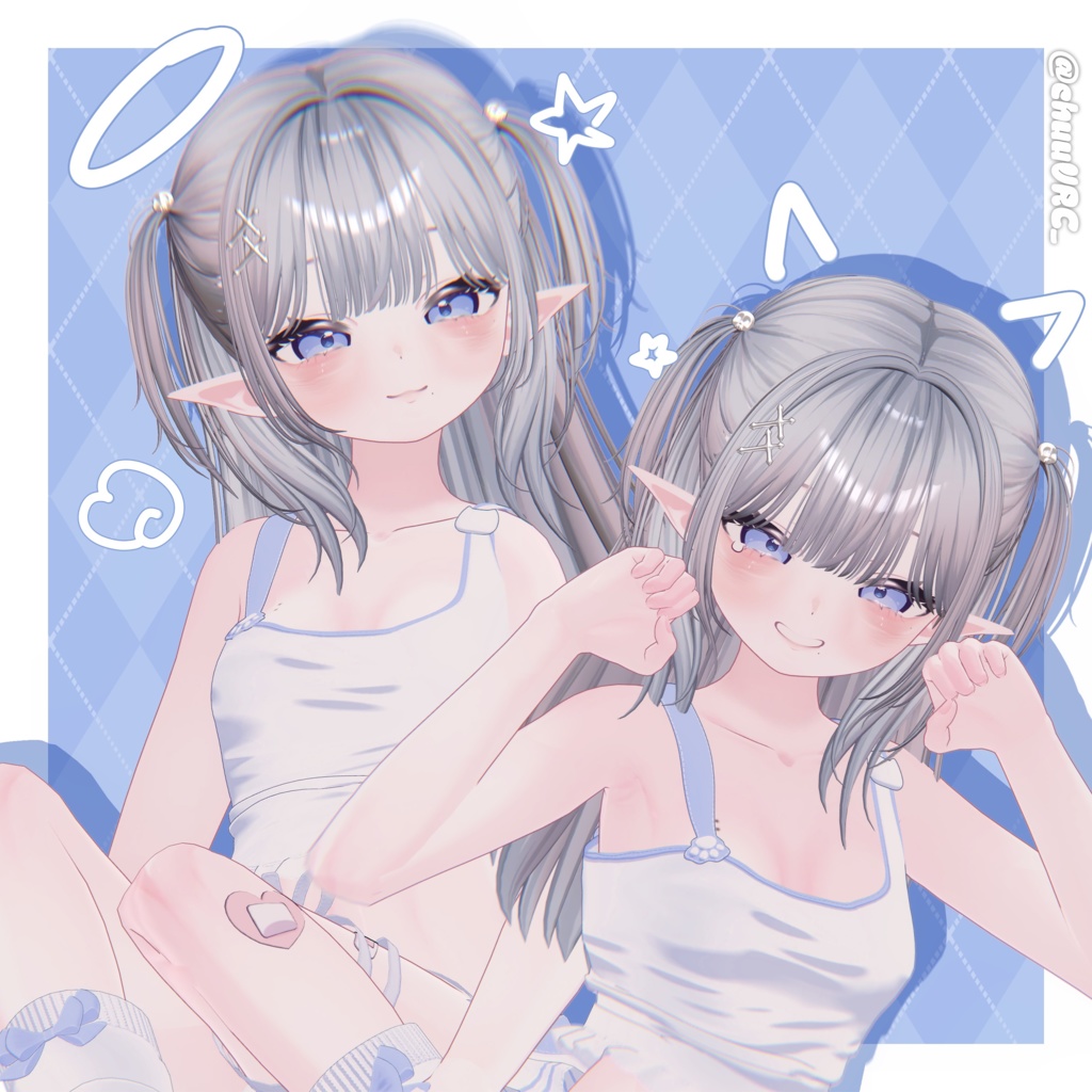 【12アバター対応】Half-up Goth Twin💀