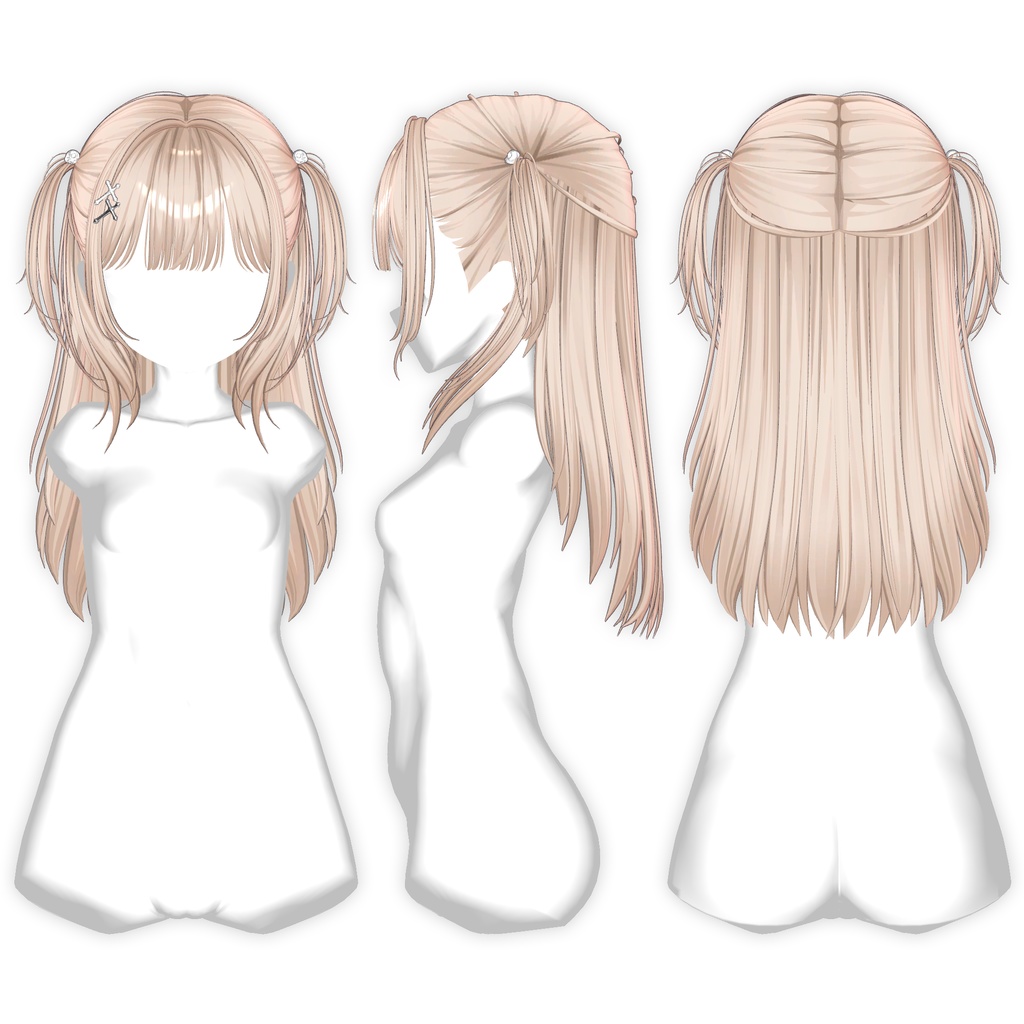 【12アバター対応】Half-up Goth Twin💀