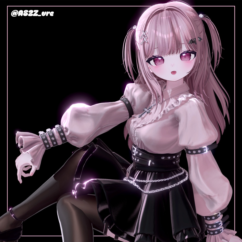 【12アバター対応】Half-up Goth Twin💀