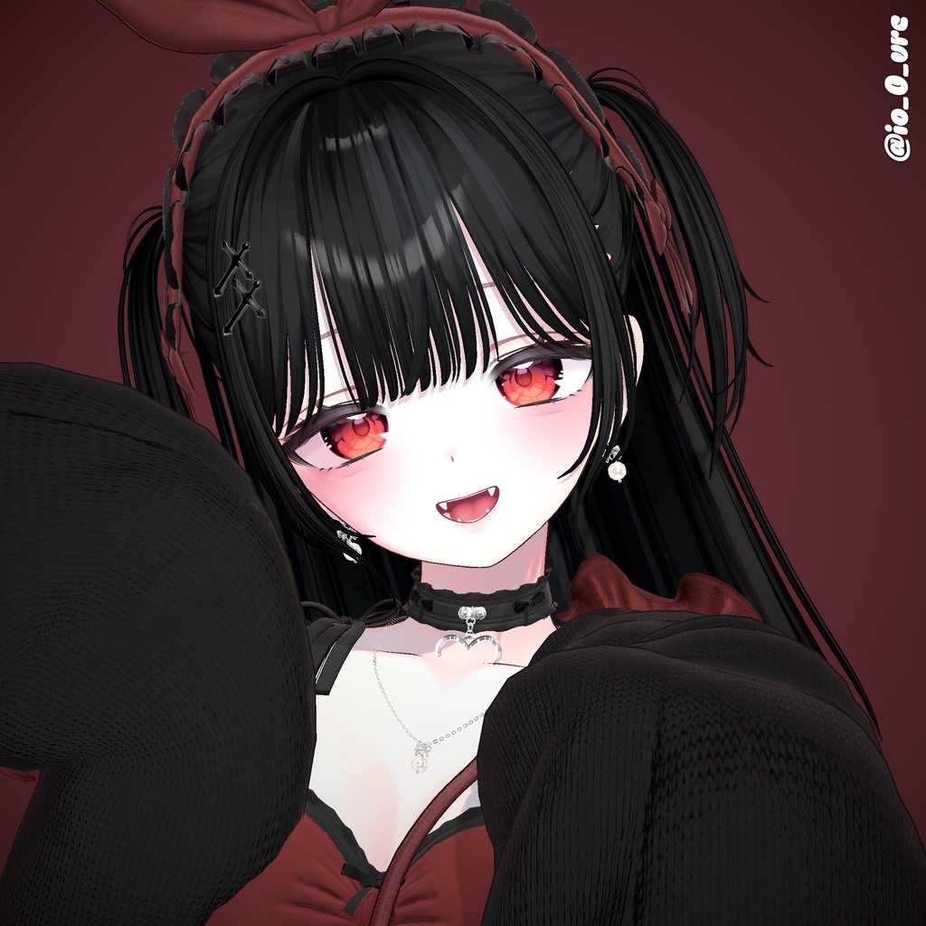 【12アバター対応】Half-up Goth Twin💀