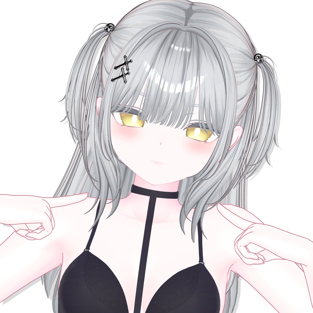 【12アバター対応】Half-up Goth Twin💀