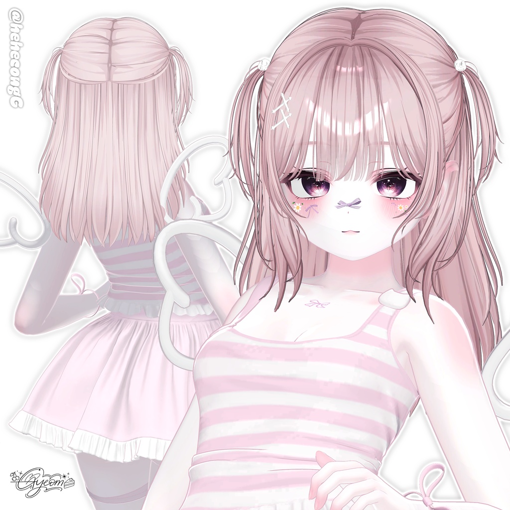 【12アバター対応】Half-up Goth Twin💀