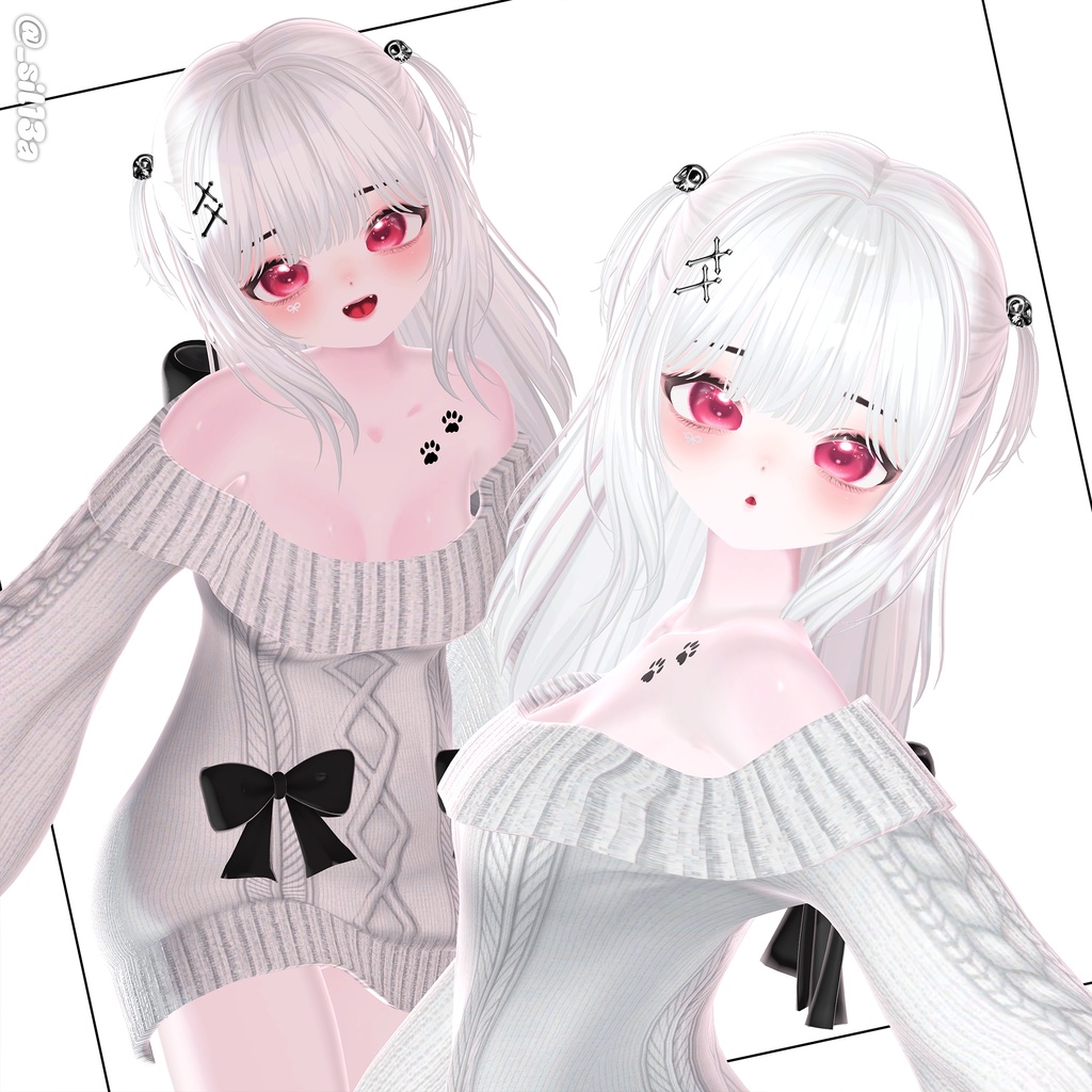 【12アバター対応】Half-up Goth Twin💀