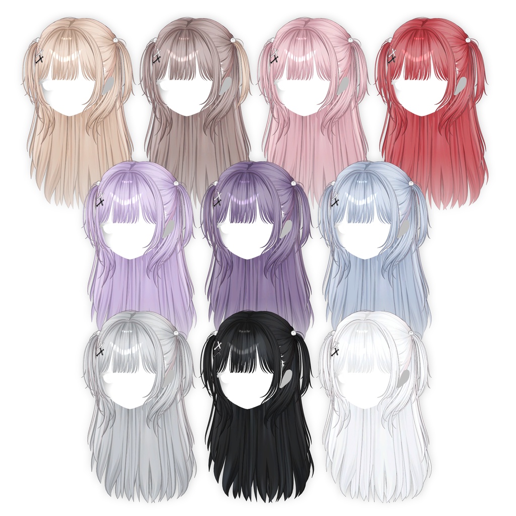 【12アバター対応】Half-up Goth Twin💀