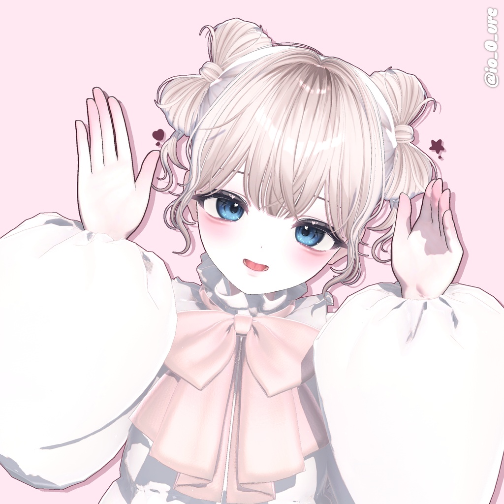【12アバター対応】Twin Ribbon Bun Hair🎀