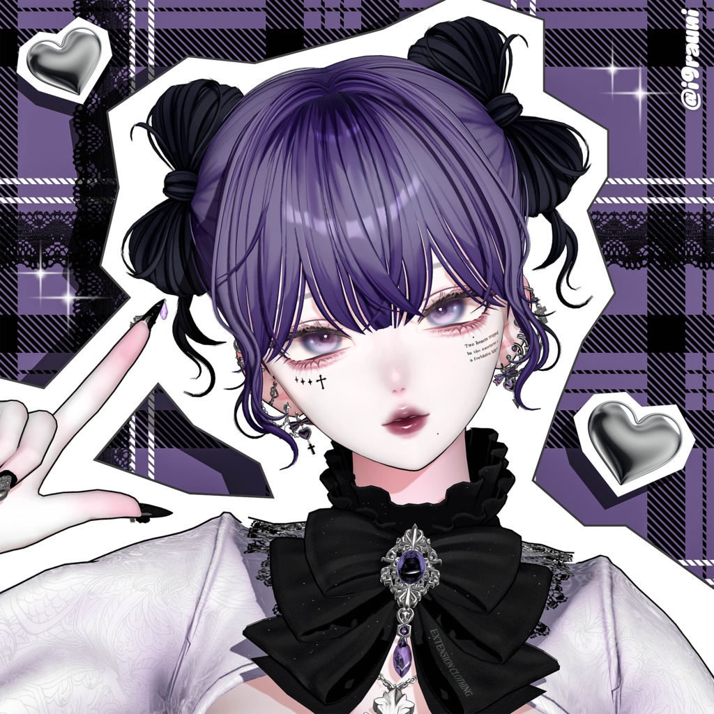 【12アバター対応】Twin Ribbon Bun Hair🎀