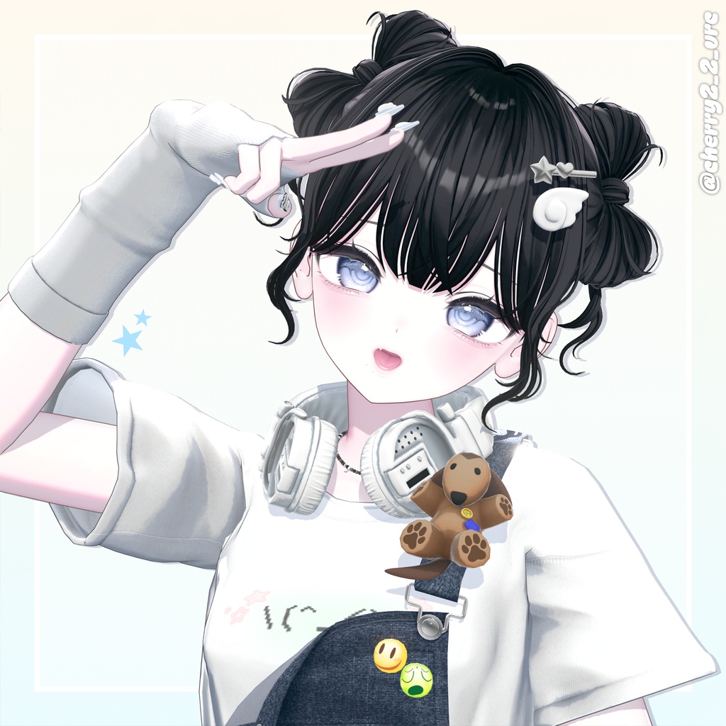 【12アバター対応】Twin Ribbon Bun Hair🎀