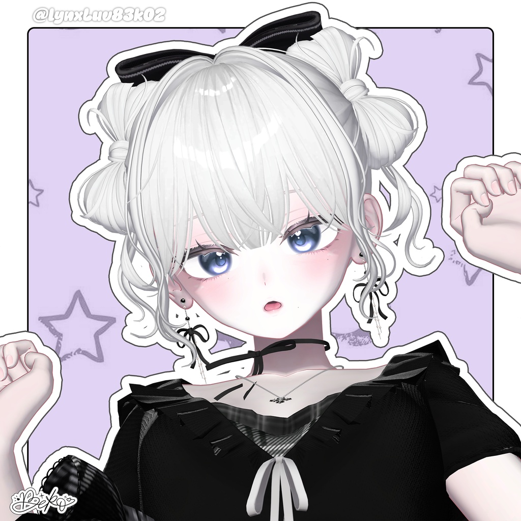 【12アバター対応】Twin Ribbon Bun Hair🎀