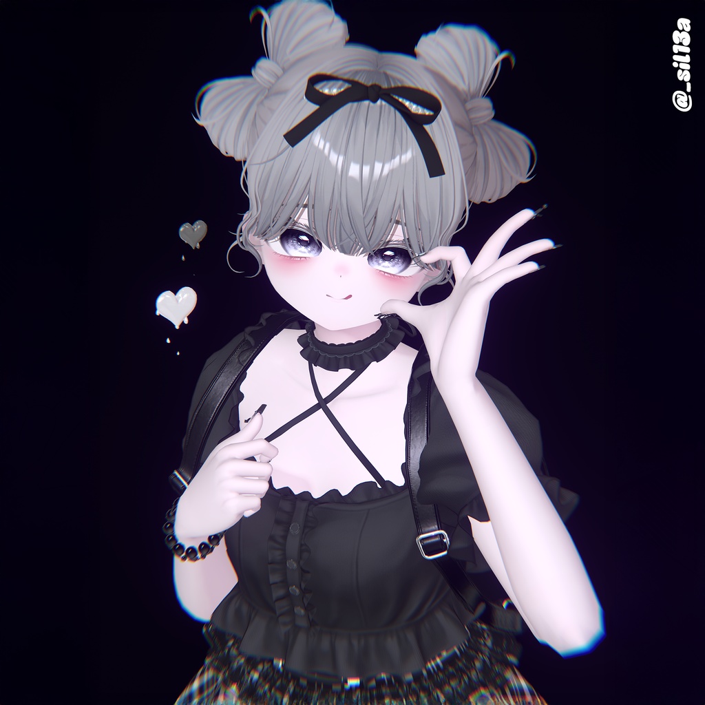 【12アバター対応】Twin Ribbon Bun Hair🎀