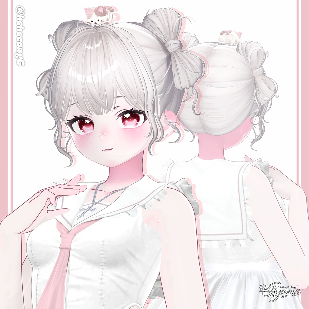 【12アバター対応】Twin Ribbon Bun Hair🎀