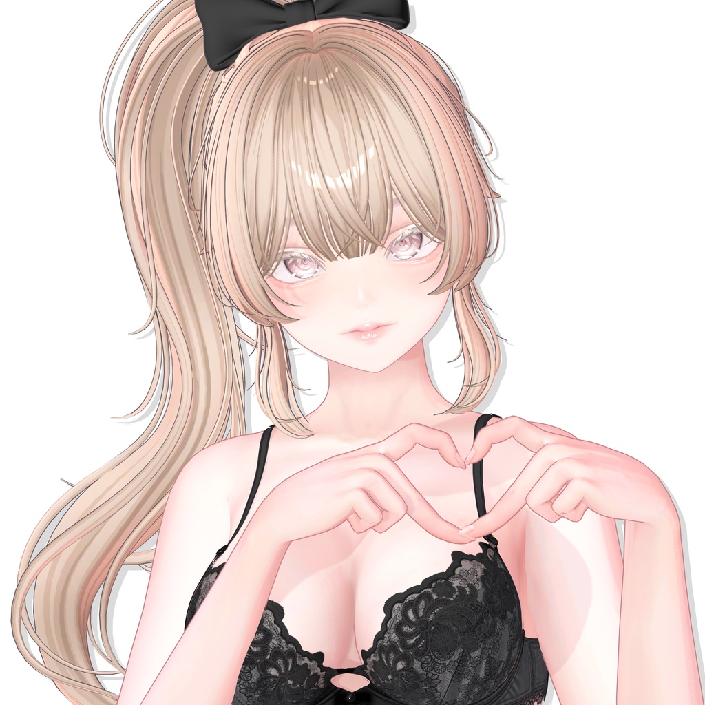 【14アバター対応】 Wavy Ponytail Hair