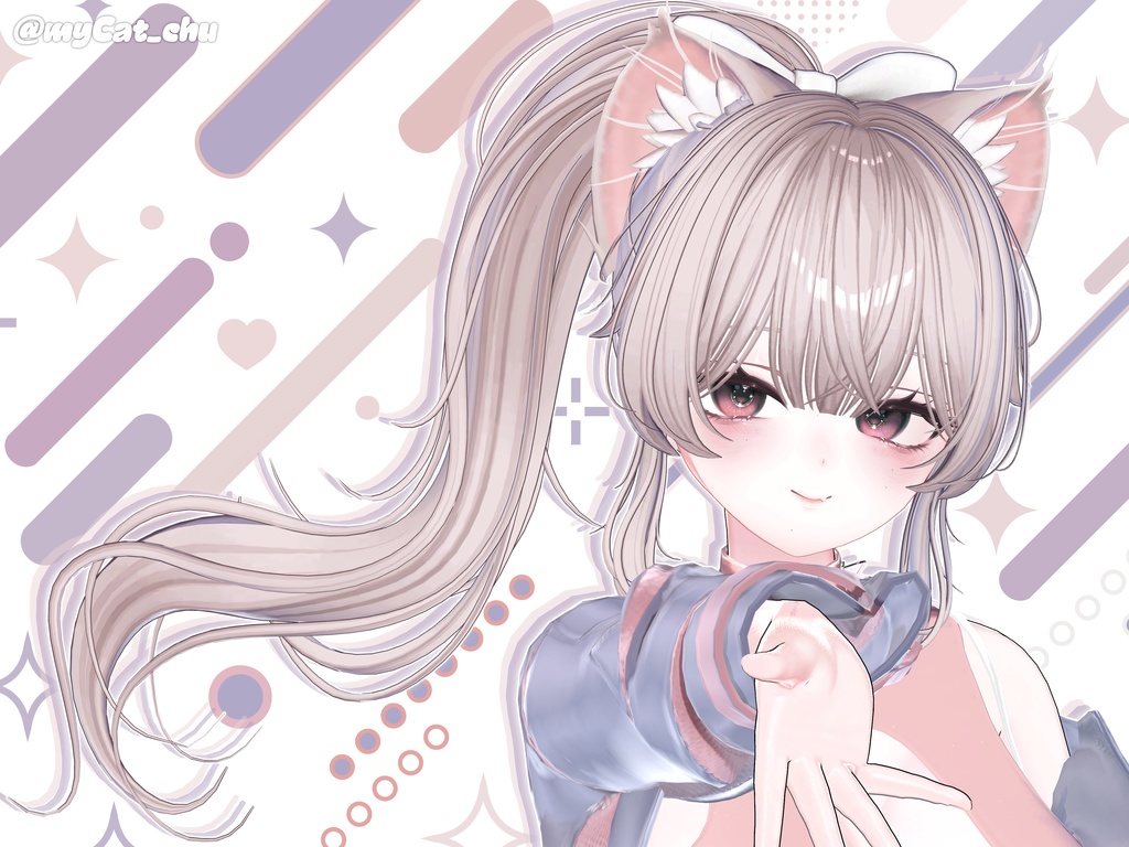 【14アバター対応】 Wavy Ponytail Hair