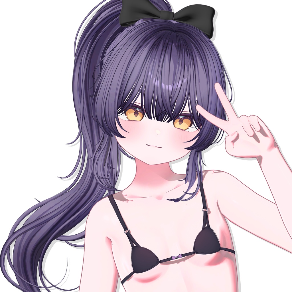 【14アバター対応】 Wavy Ponytail Hair