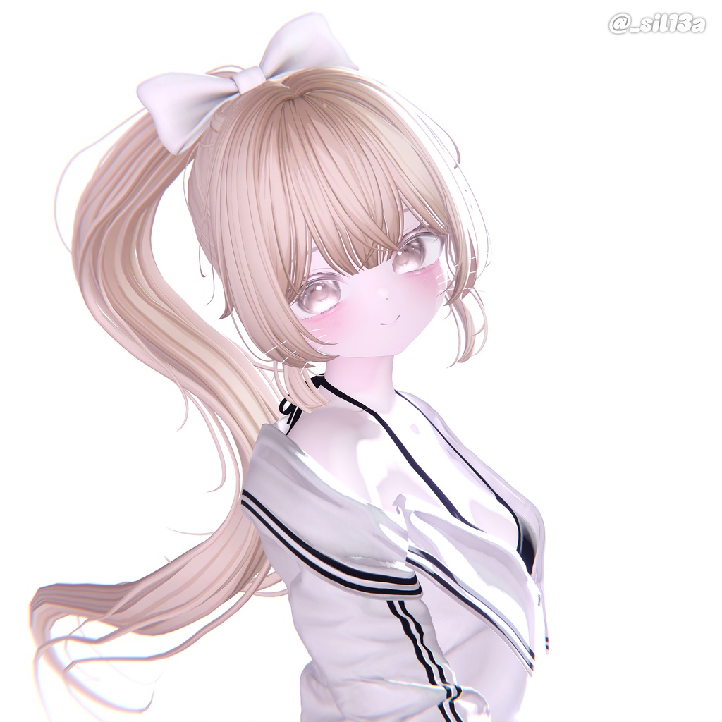 【14アバター対応】 Wavy Ponytail Hair