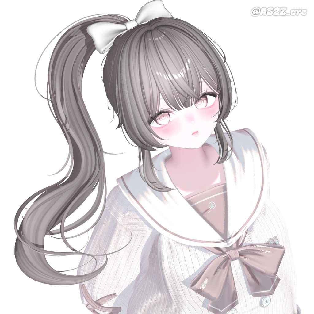 【14アバター対応】 Wavy Ponytail Hair