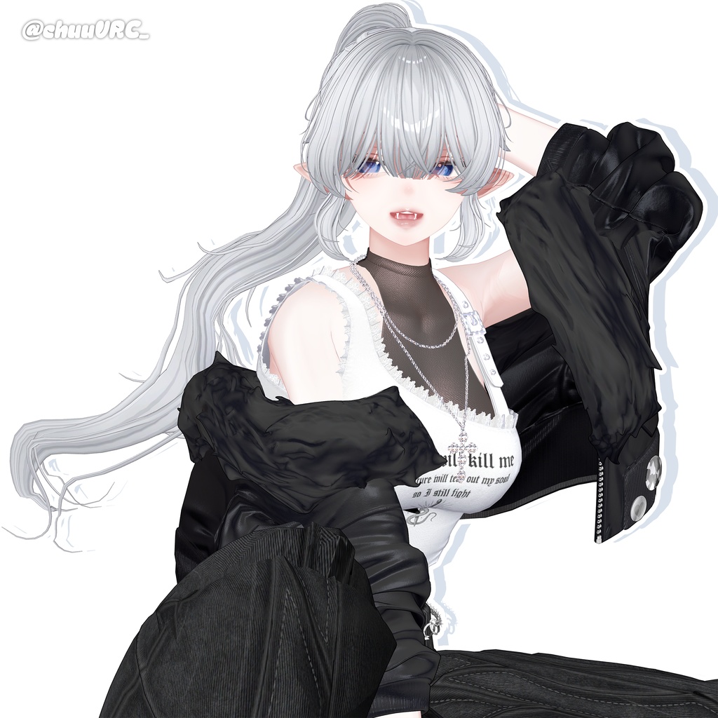 【14アバター対応】 Wavy Ponytail Hair