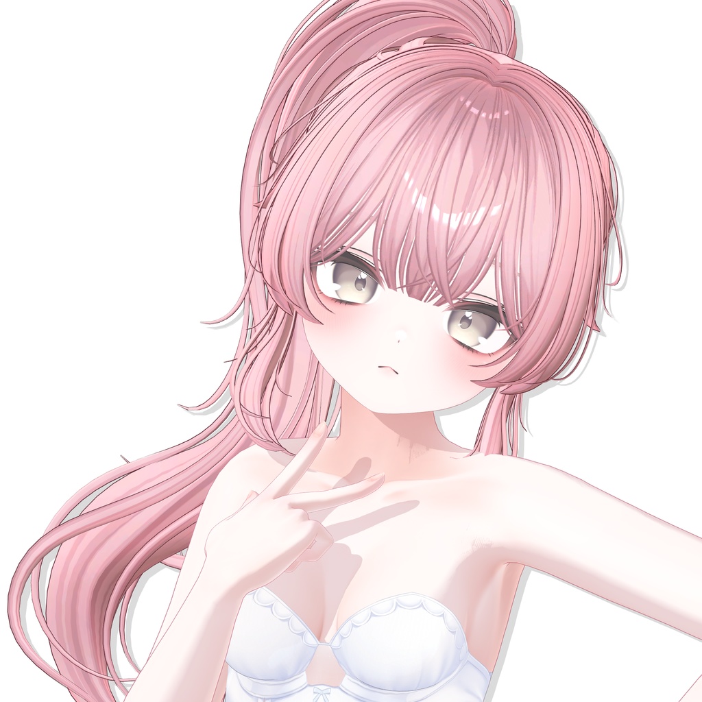 【14アバター対応】 Wavy Ponytail Hair