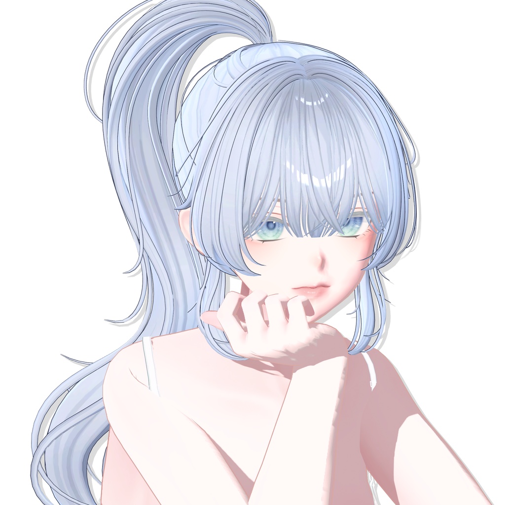 【14アバター対応】 Wavy Ponytail Hair