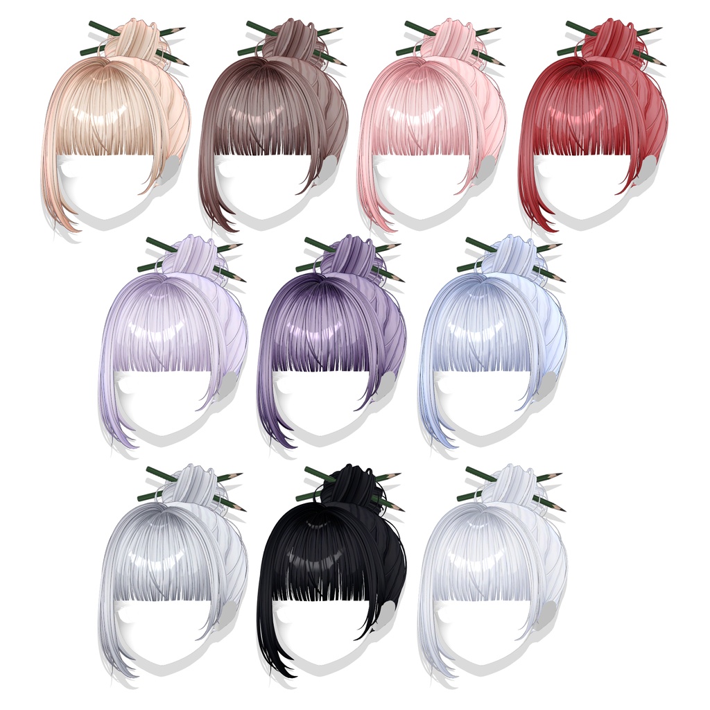 【14アバター対応】 Casual Pencil Bun✏