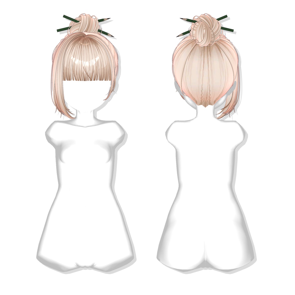 【14アバター対応】 Casual Pencil Bun✏