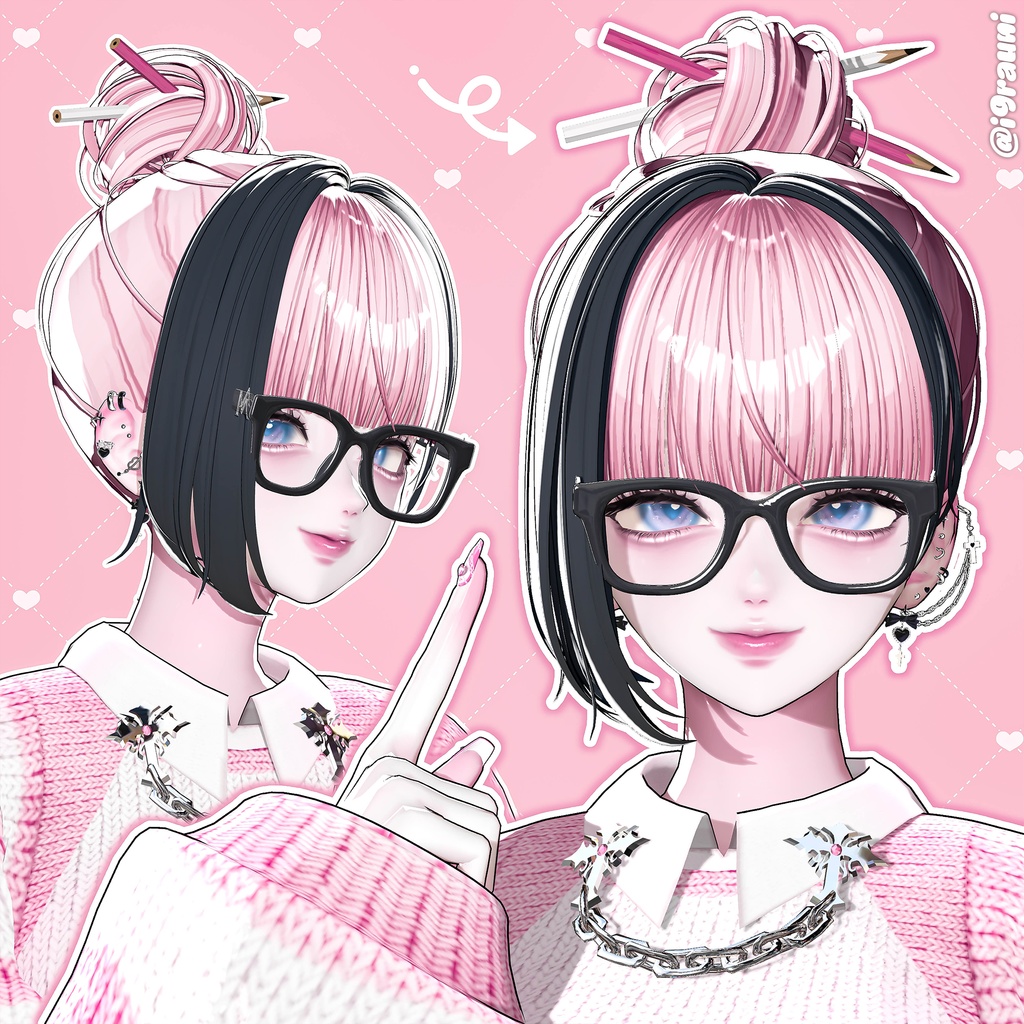 【14アバター対応】 Casual Pencil Bun✏