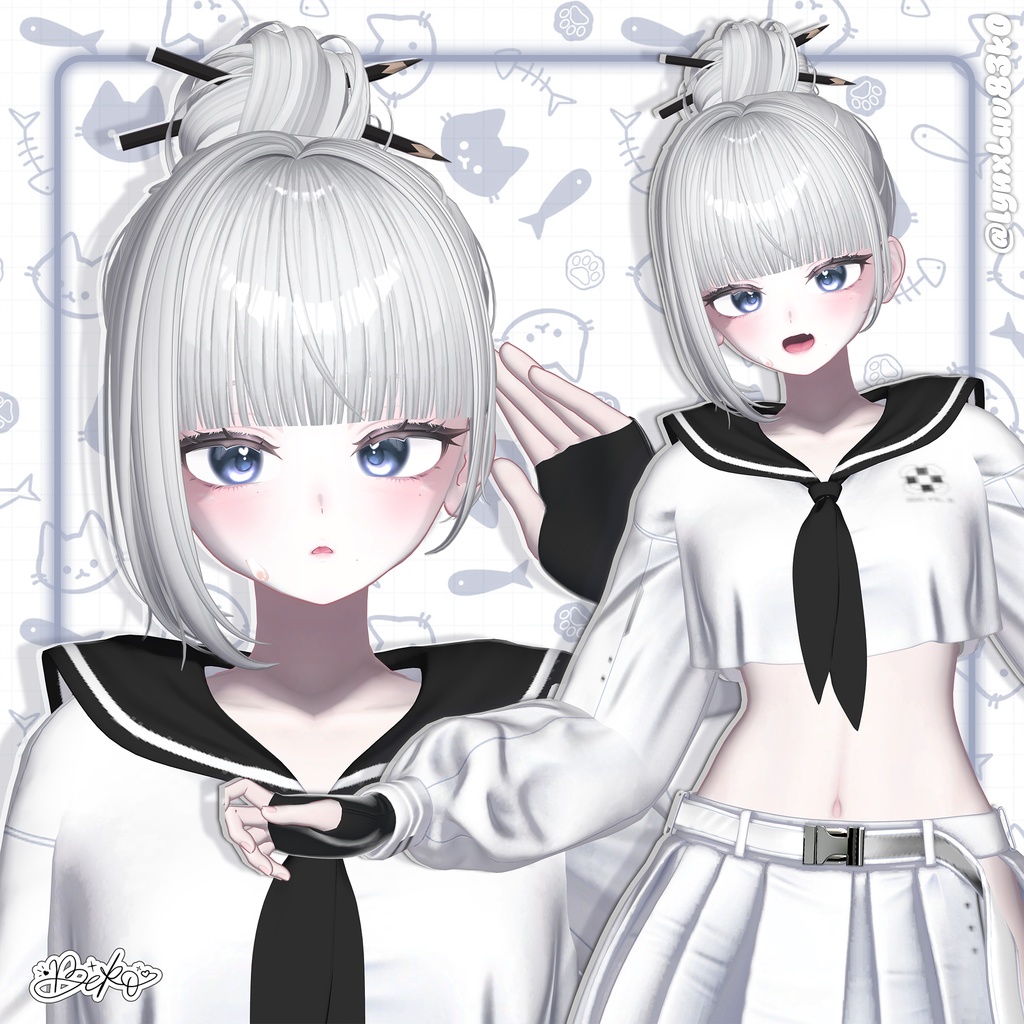 【14アバター対応】 Casual Pencil Bun✏