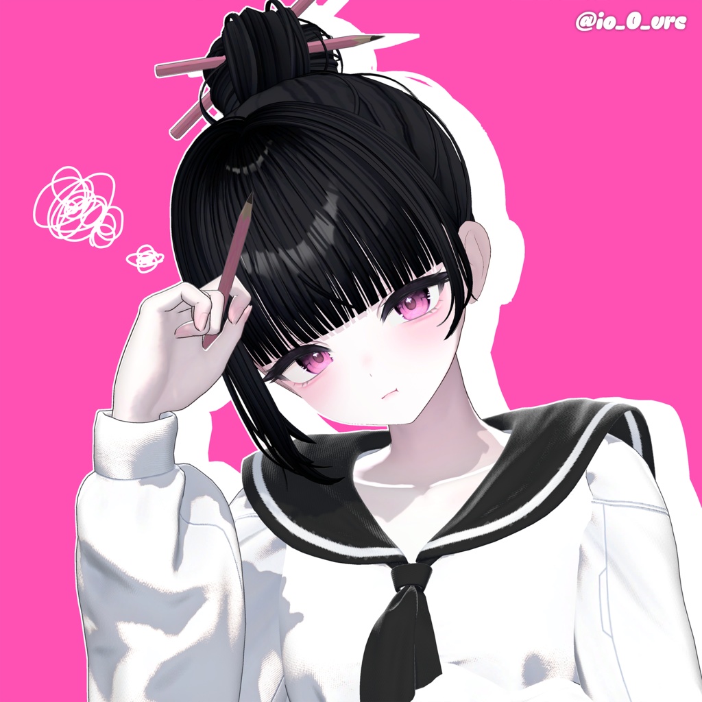 【14アバター対応】 Casual Pencil Bun✏