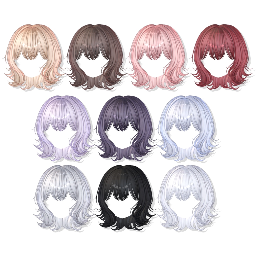 【12アバター対応】 Natural Bob Hair