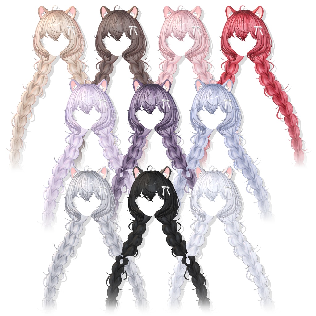 【12アバター対応】 Fluffy Braid Hair