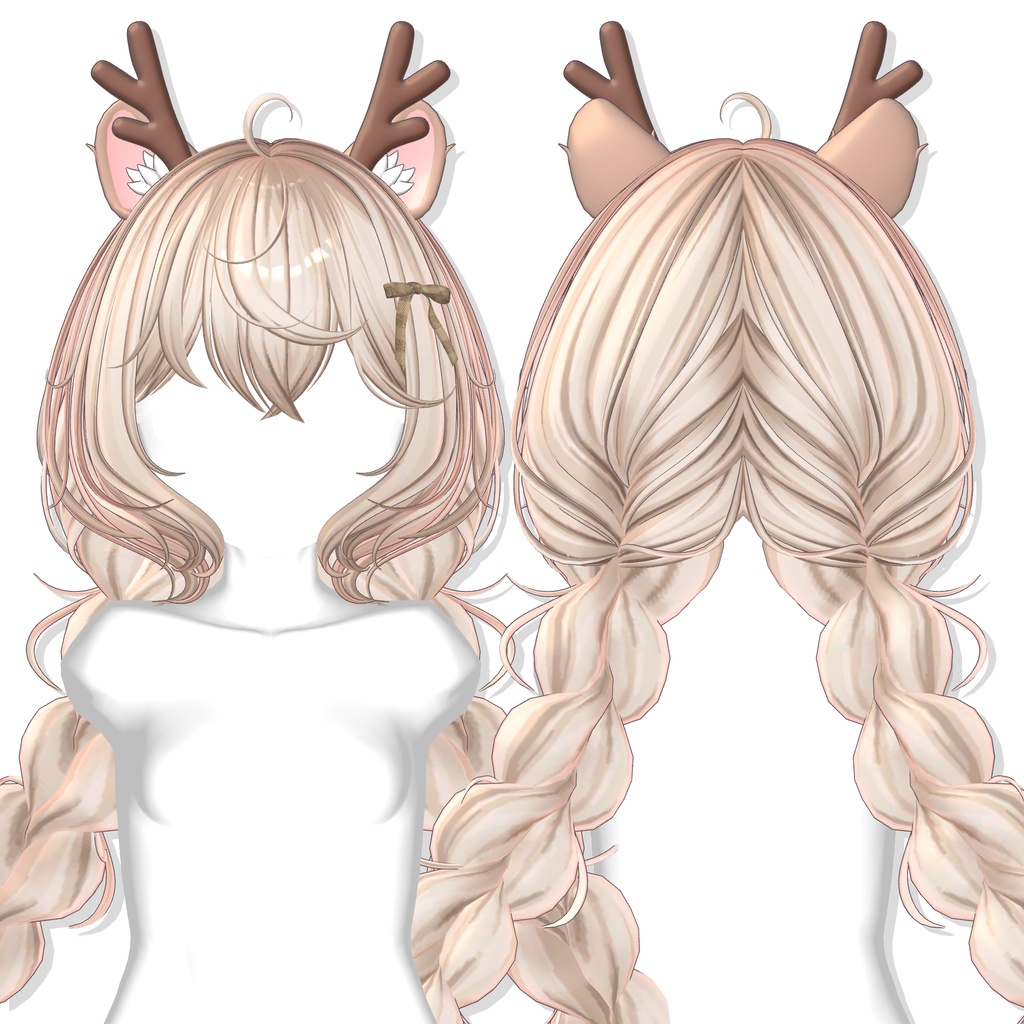 【12アバター対応】 Fluffy Braid Hair