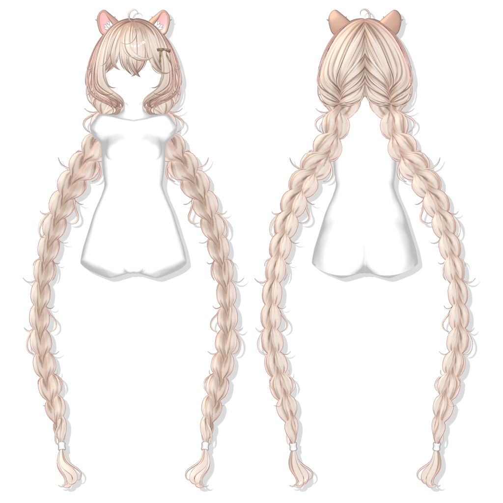 【12アバター対応】 Fluffy Braid Hair